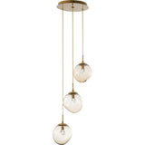 Aster 3 Light Pendant by Hammerton, Color: Geo Crystal with Clear Glass-Hammerton Studio, Finish: Gilded Brass,  | Casa Di Luce Lighting