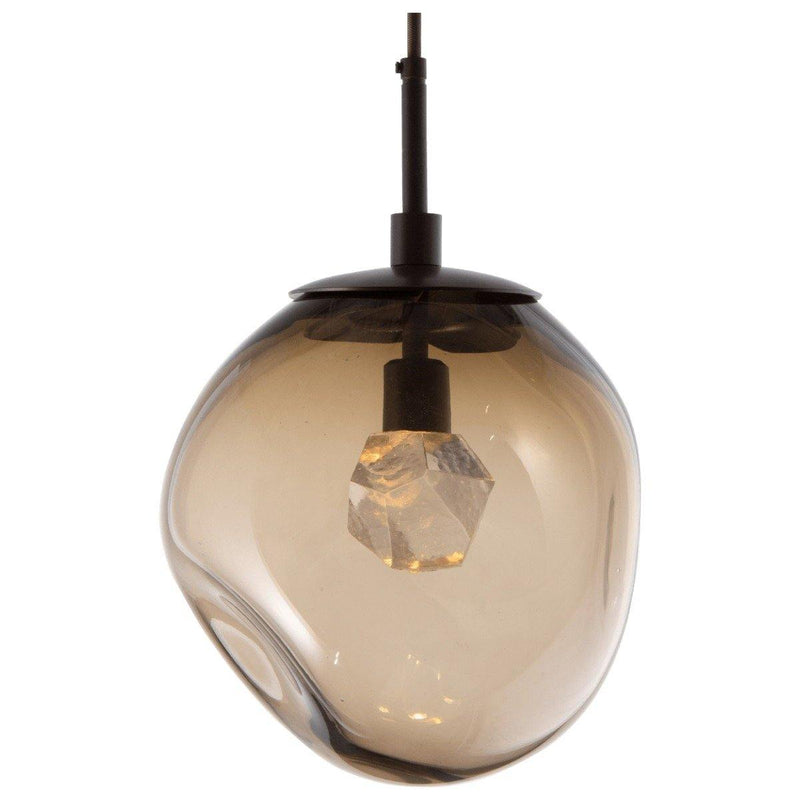Aster Pendant Light by Hammerton, Color: Zircon Crystal with Bronze Glass-Hammerton Studio, Finish: Metallic Beige Silver,  | Casa Di Luce Lighting
