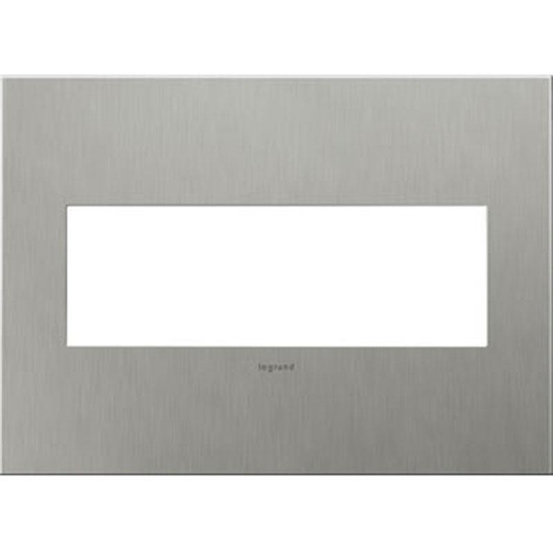 Adorne 3 Gang Cast Metal Wall Plate by Legrand Adorne, Finish: Brushed Stainless Steel, ,  | Casa Di Luce Lighting