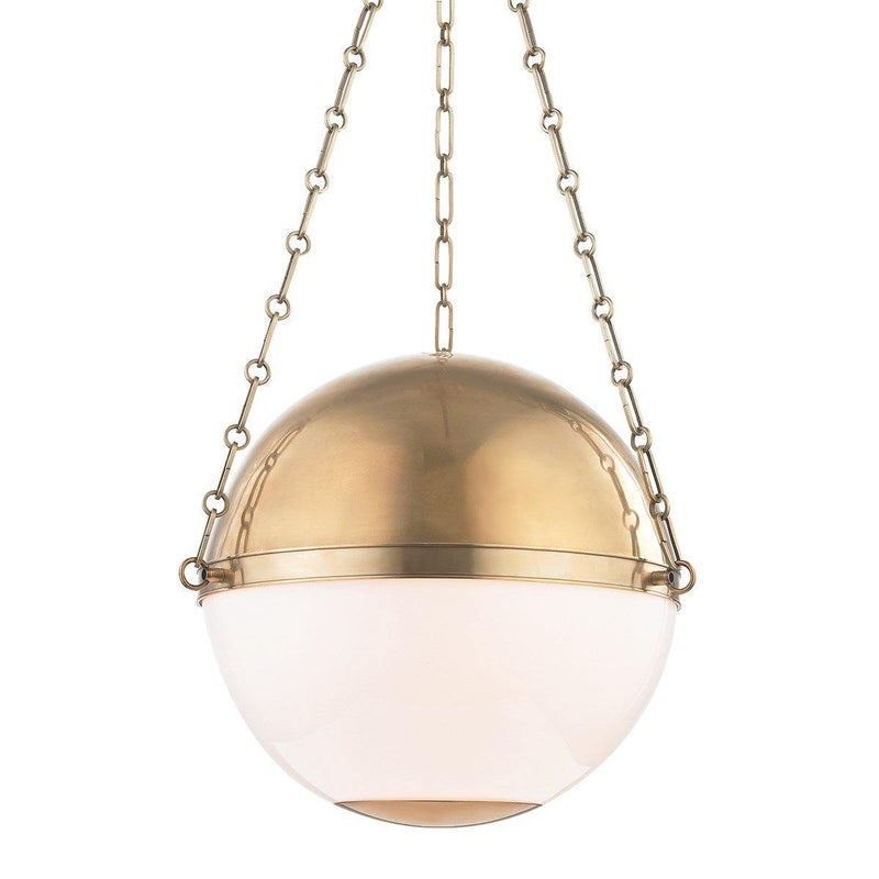 Aged Brass Sphere No.2 Pendant by Hudson Valley Lighting