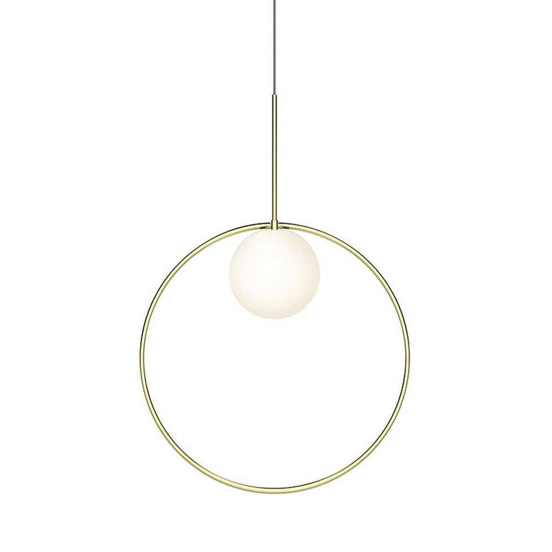 Bola Halo LED Pendant by Pablo, Finish: Brass, Size: 18 Inch,  | Casa Di Luce Lighting