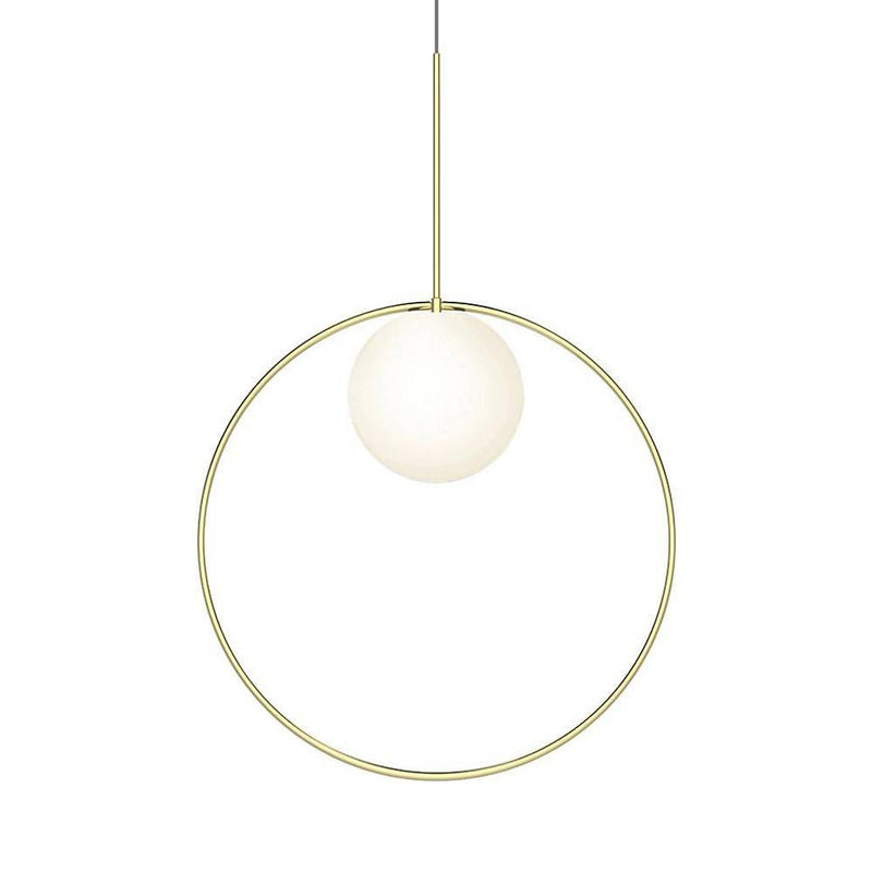 Bola Halo LED Pendant by Pablo, Finish: Brass, Size: 22 Inch,  | Casa Di Luce Lighting