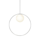 Bola Halo LED Pendant by Pablo, Finish: Chrome, Brass, Gold Rose, Size: 12 Inch, 18 Inch, 22 Inch,  | Casa Di Luce Lighting