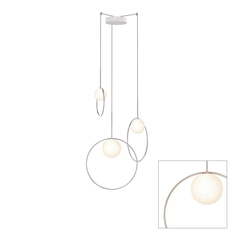 Bola Halo Multi Light Pendant by Pablo, Finish: Rose Gold, Number of Lights:: 3,  | Casa Di Luce Lighting