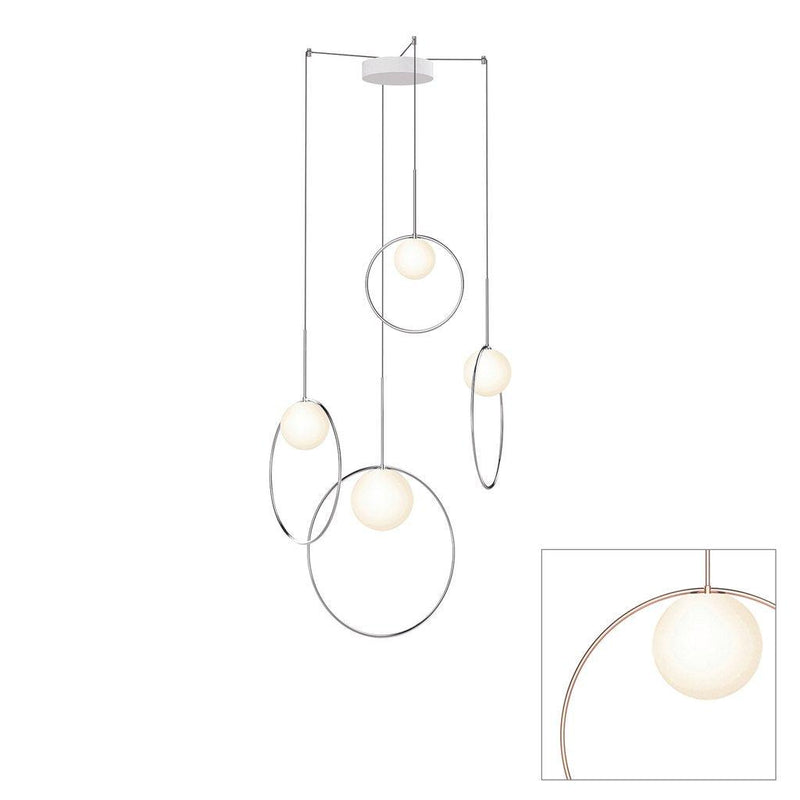 Bola Halo Multi Light Pendant by Pablo, Finish: Rose Gold, Number of Lights:: 4,  | Casa Di Luce Lighting