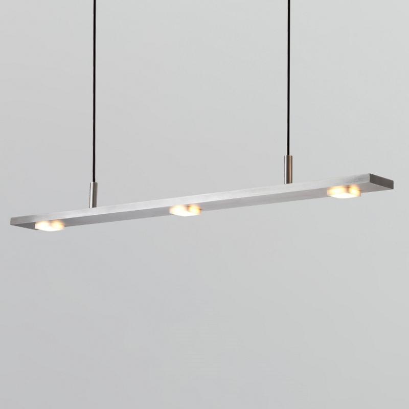 Brevis LED Linear Pendant by Cerno, Finish: Aluminum Brushed, Black Anodized Aluminum-Cerno, Color Temperature: 2700K, 3500K, Size: Small, Large | Casa Di Luce Lighting