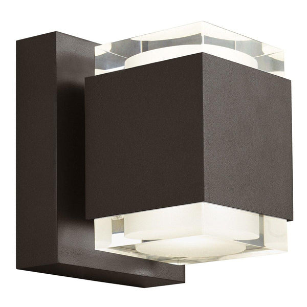 Bronze Downlight and Uplight Voto 6 Outdoor LED Wall Sconce by Tech Lighting