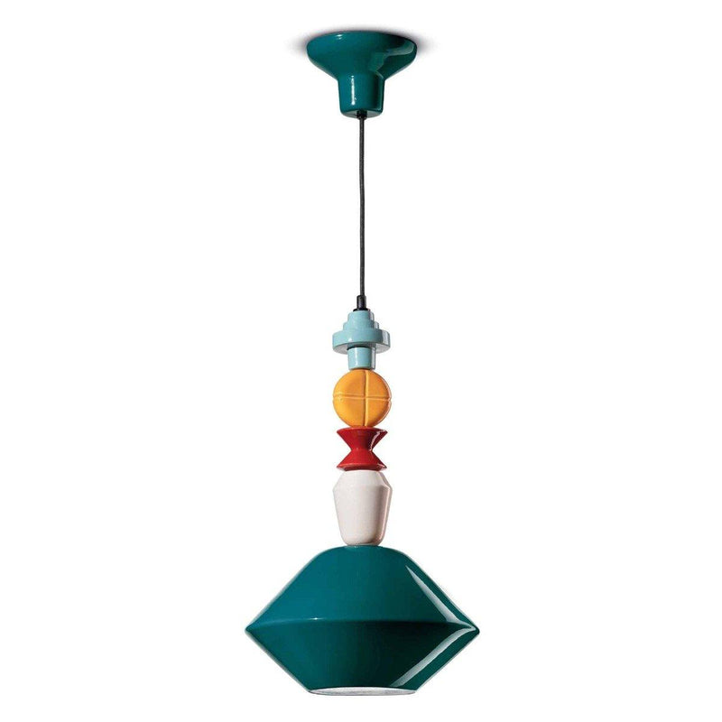 Lariat C2510 Pendant by Ferroluce, Color: Petroleum Green-Ferroluce, ,  | Casa Di Luce Lighting