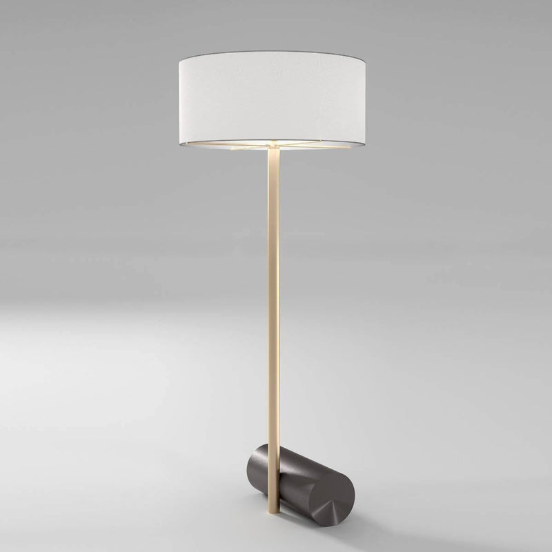 Calee XL Floor Lamp by CVL, Shade: White Chinette-CVL, Finish: Satin Copper-CVL,  | Casa Di Luce Lighting