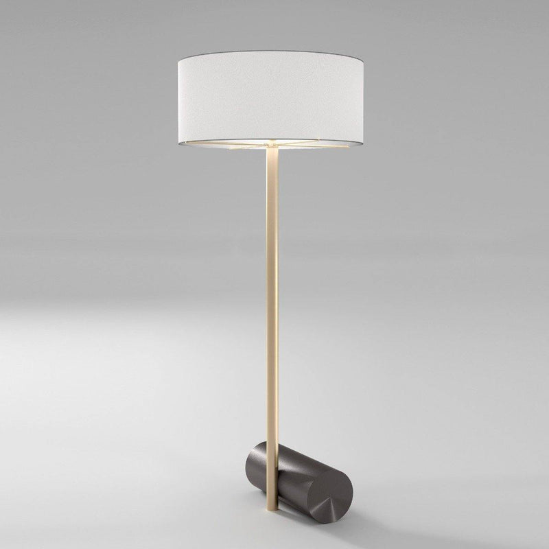 Calee XL Floor Lamp by CVL, Shade: White Chinette-CVL, Finish: Polished Graphite-CVL,  | Casa Di Luce Lighting
