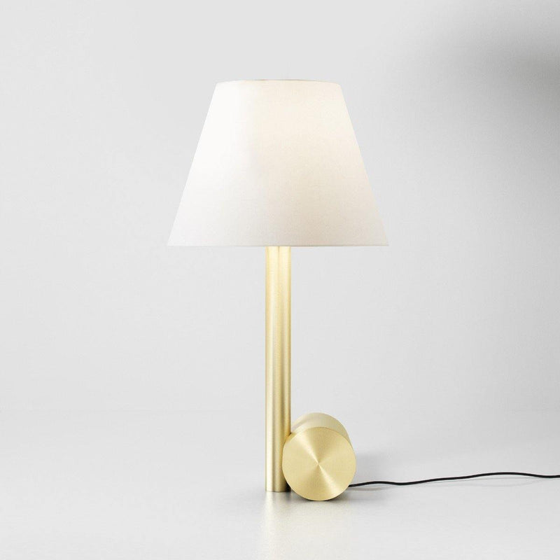 Calee XS Table Lamp by CVL, Shade: White Chinette-CVL, Finish: Satin Brass,  | Casa Di Luce Lighting