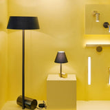 Calee XS Floor Lamp by CVL, Shade: Black Chinette-CVL, Finish: Polished Graphite-CVL,  | Casa Di Luce Lighting