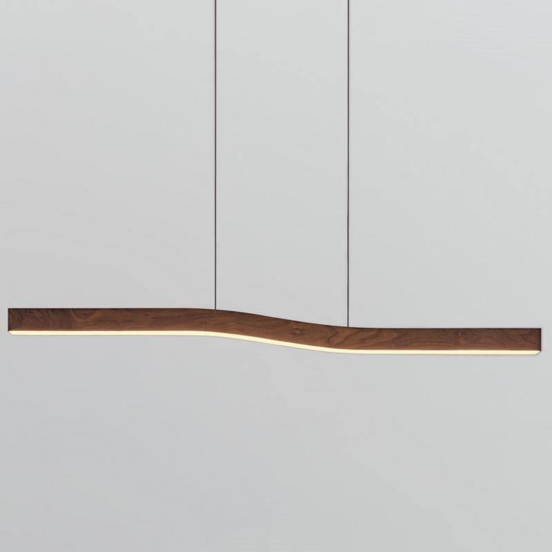 Camur LED Linear Suspension Pendant by Cerno, Color Temperature: 2700K, Wood Color: Walnut-LZF,  | Casa Di Luce Lighting