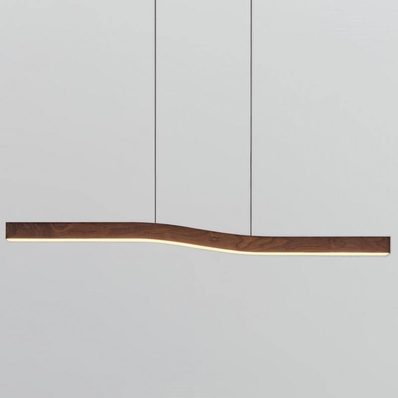 Camur LED Linear Suspension Pendant by Cerno, Color Temperature: 2700K, Wood Color: Walnut Dark Stained-Cerno,  | Casa Di Luce Lighting
