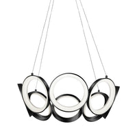 Black Oros LED Medium Chandelier by Kuzco Lighting