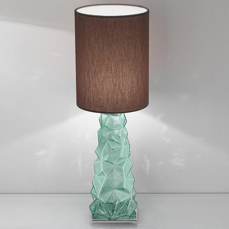 Chaotic Table Lamp by Sylcom, Color: Clear, Blue, Smoke, Grey, Ocean - Sylcom, Topaz - Sylcom, Amethyst, Milk White Clear - Sylcom, Shade: Ivory, Gravel, Wenge, Size: Small, Large | Casa Di Luce Lighting