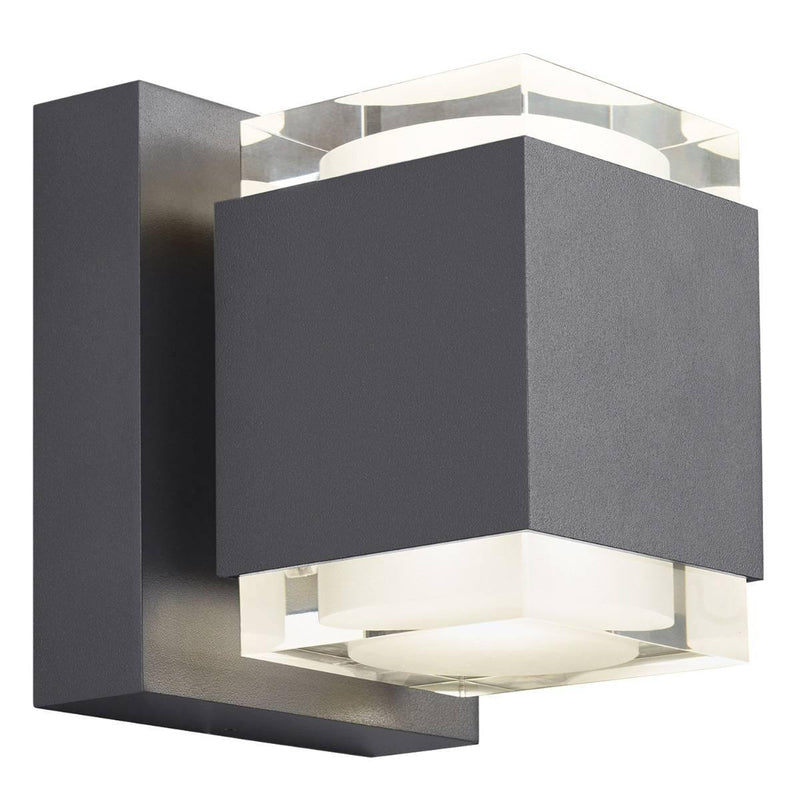 Charcoal Downlight and Uplight Voto 6 Outdoor LED Wall Sconce by Tech Lighting