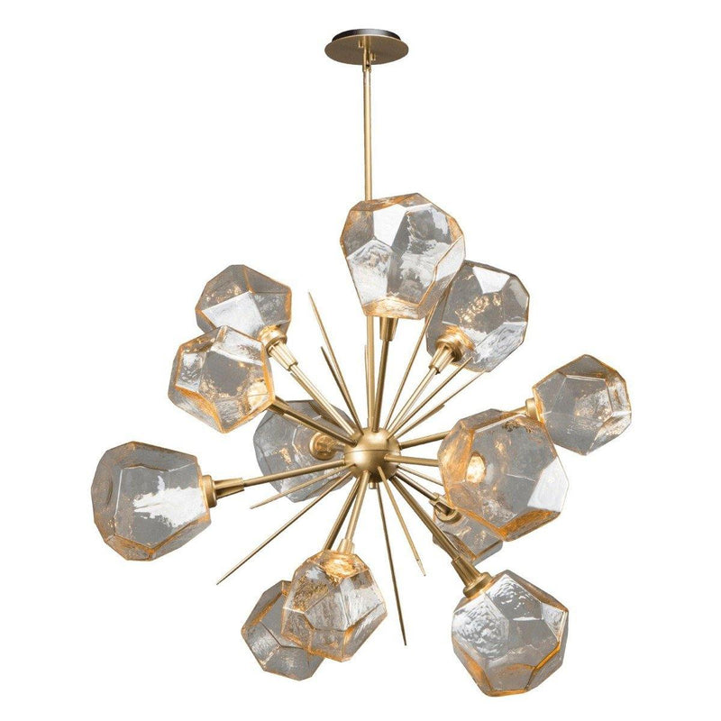 Gem Starburst Chandelier by Hammerton, Color: Clear, Finish: Gilded Brass, Size: Small | Casa Di Luce Lighting