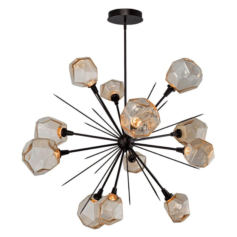 Gem Starburst Chandelier by Hammerton, Color: Clear, Finish: Gilded Brass, Size: X-Large | Casa Di Luce Lighting