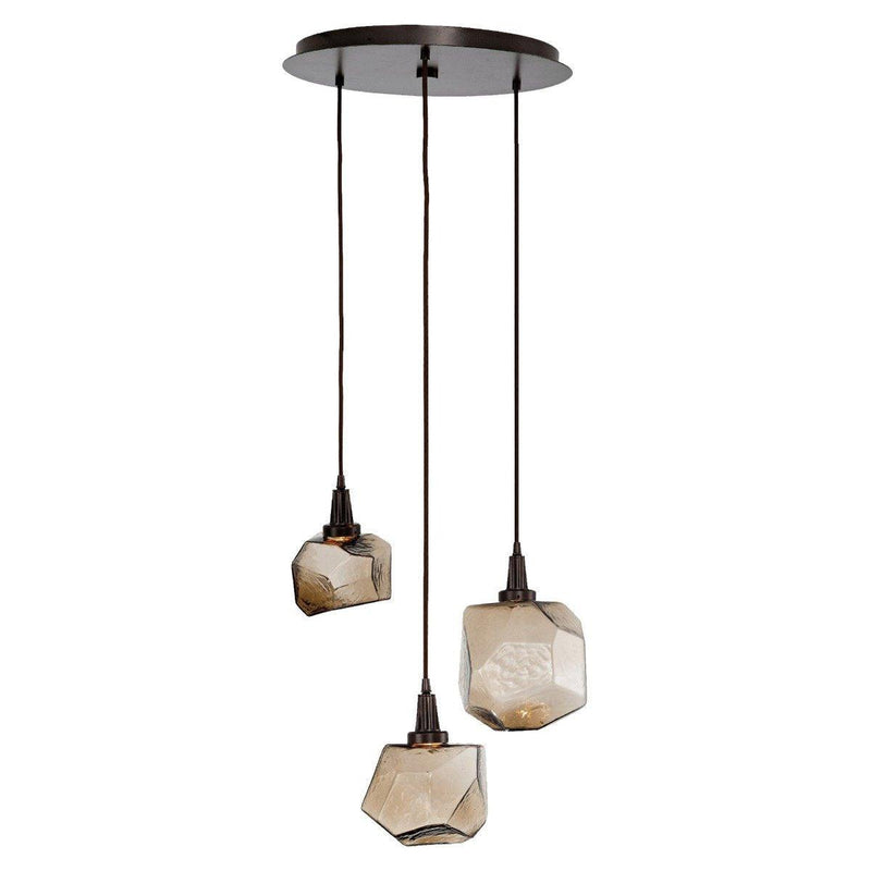 Gem Round 3 Light by Hammerton, Color: Clear, Finish: Heritage Brass,  | Casa Di Luce Lighting