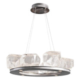Gem Ring Chandelier by Hammerton, Color: Amber, Finish: Flat Bronze, Size: Small | Casa Di Luce Lighting