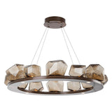Gem Ring Chandelier by Hammerton, Color: Amber, Finish: Bronze Oil Rubbed, Size: Medium | Casa Di Luce Lighting