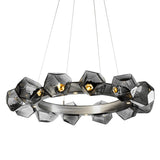 Gem Radial Ring Chandelier by Hammerton, Color: Smoke, Finish: Gilded Brass, Size: Small | Casa Di Luce Lighting