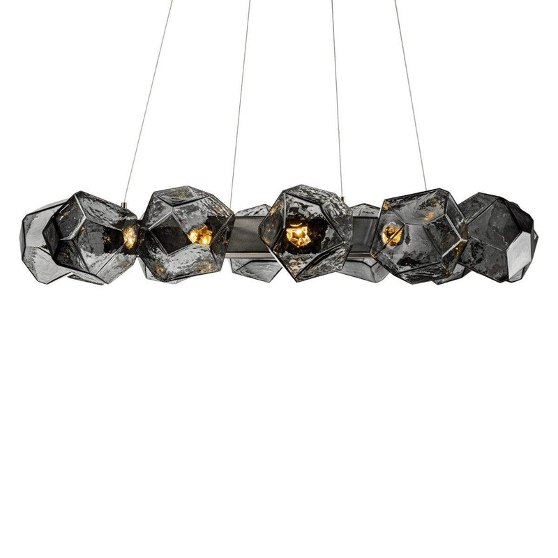 Gem Radial Ring Chandelier by Hammerton, Color: Amber, Finish: Bronze Oil Rubbed, Size: Small | Casa Di Luce Lighting