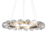 Gem Radial Ring Chandelier by Hammerton, Color: Smoke, Finish: Heritage Brass, Size: Large | Casa Di Luce Lighting