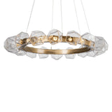 Gem Radial Ring Chandelier by Hammerton, Color: Amber, Finish: Matt Black, Size: Large | Casa Di Luce Lighting