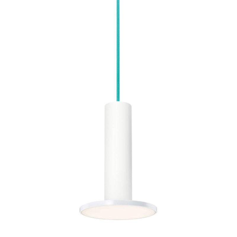 Cielo Pendant Light by Pablo, Finish: White/Turquoise Cord, ,  | Casa Di Luce Lighting