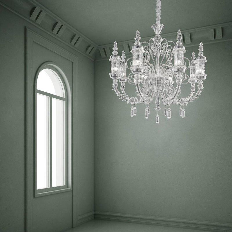 Bucintoro Chandelier by Sylcom, Color: Clear, Finish: Silver, Size: Medium | Casa Di Luce Lighting