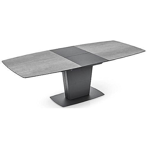 Athos CB-4783 Ceramic Extendable Table by Calligaris by CDL (Casa Di Luce Collection), Top Finish: Stone Grey Ceramic/Extension Matt Black Lacquered, Cement Ceramic/Extension Matt Grey Lacquered, Frame and Leg Finish: Matt Black, Matt Grey, Size: Small, Large | Casa Di Luce Lighting