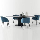 Athos CB-4783 Ceramic Extendable Table by Calligaris by CDL (Casa Di Luce Collection), Top Finish: Stone Grey Ceramic/Extension Matt Black Lacquered, Cement Ceramic/Extension Matt Grey Lacquered, Frame and Leg Finish: Matt Black, Matt Grey, Size: Small, Large | Casa Di Luce Lighting