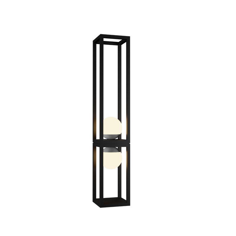 Cubic Two Light Floor Lamp - Matte Black