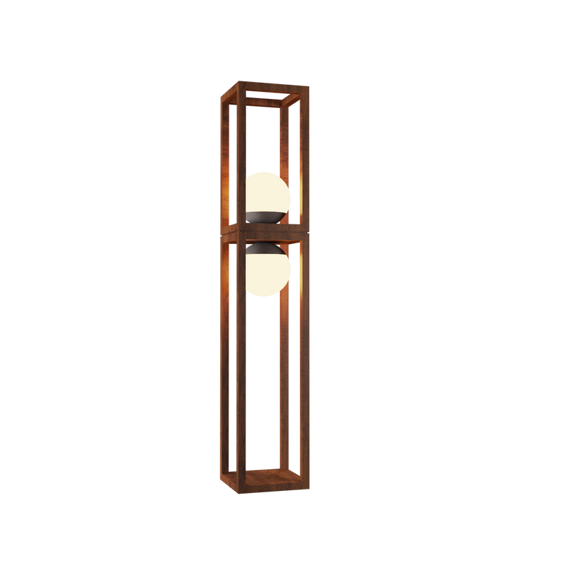 Cubic Two Light Floor Lamp By Accord - Imbuia (Large)