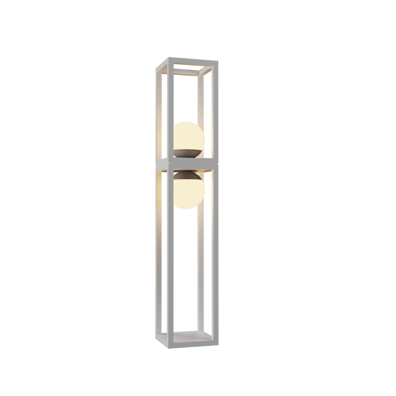 Cubic Two Light Floor Lamp By Accord - White (Large)