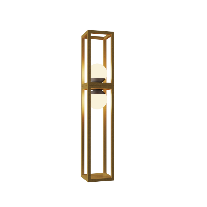 Cubic Two Light Floor Lamp By Accord - Gold (Large)