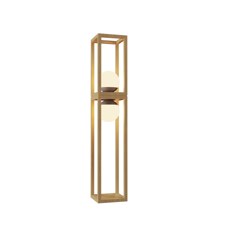 Cubic Two Light Floor Lamp By Accord - Maple (Large)
