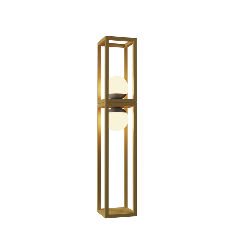 Cubic Two Light Floor Lamp By Accord - Pale Gold (Large)