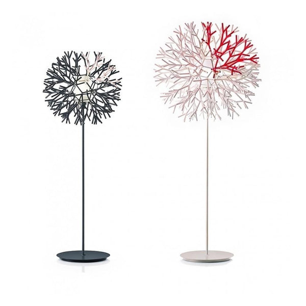 Coral Floor Lamp by Pallucco, Shade: White/Orange-Pallucco, Ivory/Red-Pallucco, Ivory/Matt Black-Pallucco, Finish: Black, White, Ivory,  | Casa Di Luce Lighting