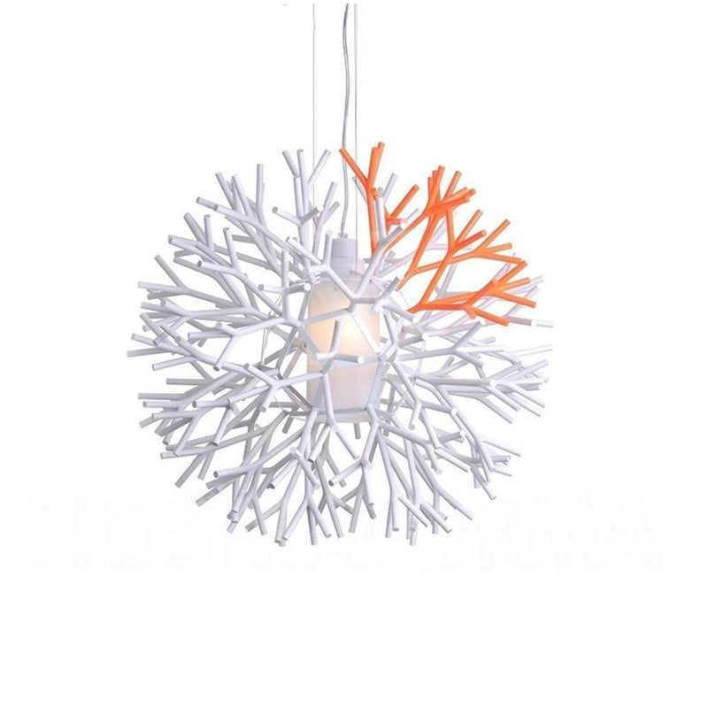 Coral Pendant by Pallucco, Shade: Ivory/Red-Pallucco, Finish: White,  | Casa Di Luce Lighting