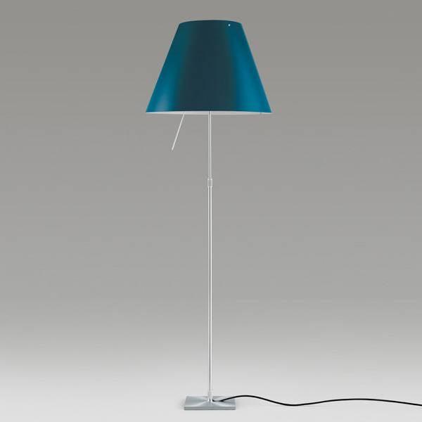 Costanza Floor Lamp  by Luceplan by Luceplan, Shade Colors: White, Comfort Green, Edgy Pink, Soft Skin, Shaded Stone, Primary Red, Liquorice Black, Petroleum Blue, Smart Yellow, Concrete Gray, ,  | Casa Di Luce Lighting