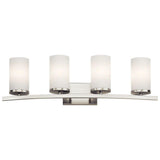 Crosby Bath Bar by Kichler, Finish: Nickel Brushed, Number of Lights: 4,  | Casa Di Luce Lighting