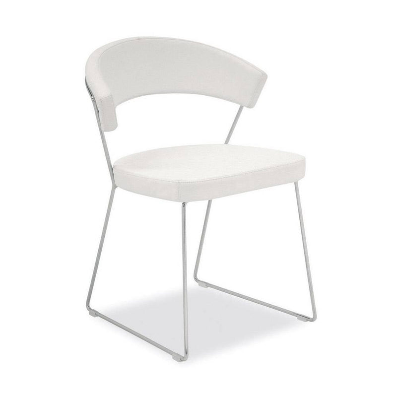 New York CB-1022-LH  Chair by Calligaris by CDL (Casa Di Luce Collection), Seat Colors: Optic White Leather, Black Leather, Coffee Leather, Taupe Leather, ,  | Casa Di Luce Lighting