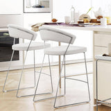 New York CB-1087-LH Leather Counter Chair by Calligaris by CDL (Casa Di Luce Collection), Seat  Colors: Optic White Leather, Black Leather, ,  | Casa Di Luce Lighting