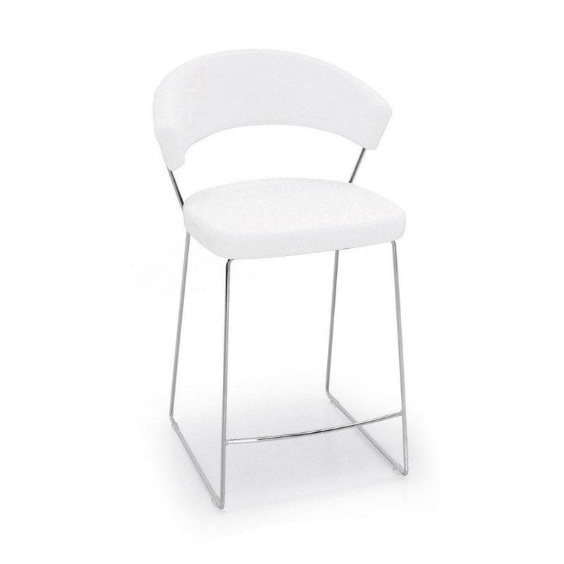 New York CB-1087-LH Leather Counter Chair by Calligaris by CDL (Casa Di Luce Collection), Seat  Colors: Optic White Leather, Black Leather, ,  | Casa Di Luce Lighting