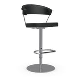 New York CB-1088-LH Adjustable Swivel Bar Stool by Calligaris by CDL (Casa Di Luce Collection), Seat Colors: Black Leather, Optic White Leather, Coffee Leather, Taupe Leather, ,  | Casa Di Luce Lighting