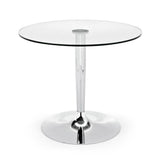 PLANET CS4005-FD ROUND DINING TABLE BY CONNUBIA, TOP: TEMPERED GLASS, COLUMN/FLOOR:  CHROMED,  | CASA DI LUCE LIGHTING