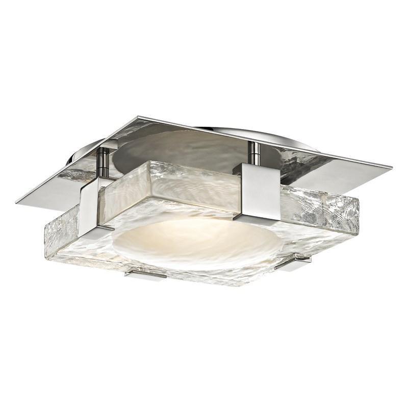 Bourne LED Wall Sconce-Flushmount by Hudson Valley, Finish: Nickel Polished, Size: Large,  | Casa Di Luce Lighting